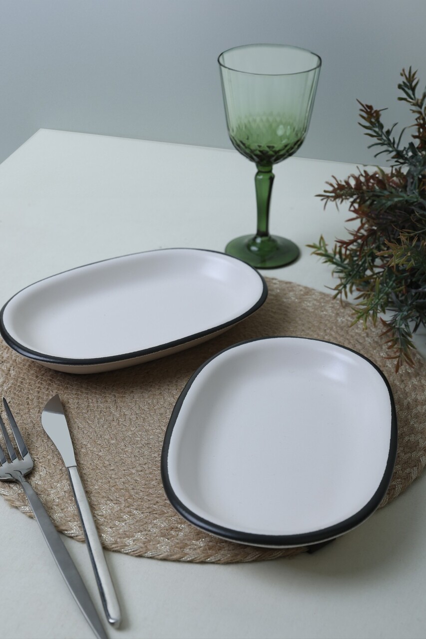 Set platouri servire, Hermia, 275KRM2515, Eco-Friendly, Alb mat - imagine 6